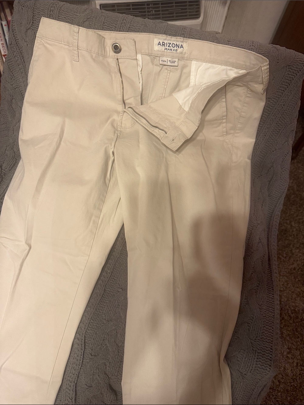 Arizona Jean Company Cream Slim Straight Chinos